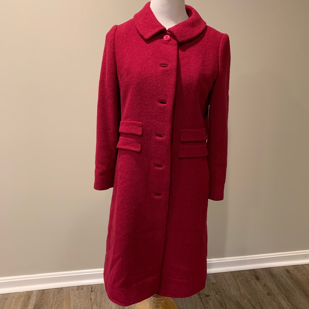 Vintage Nubby Fuchsia Button Front Coat